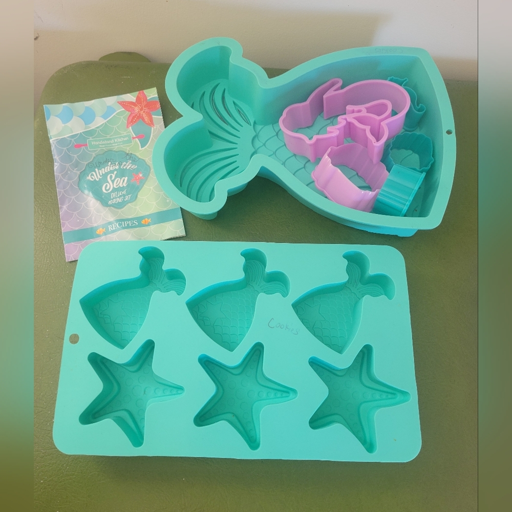 Under The Sea Mermaid and Starfish Silicone Mold & Cookie Cutter Set